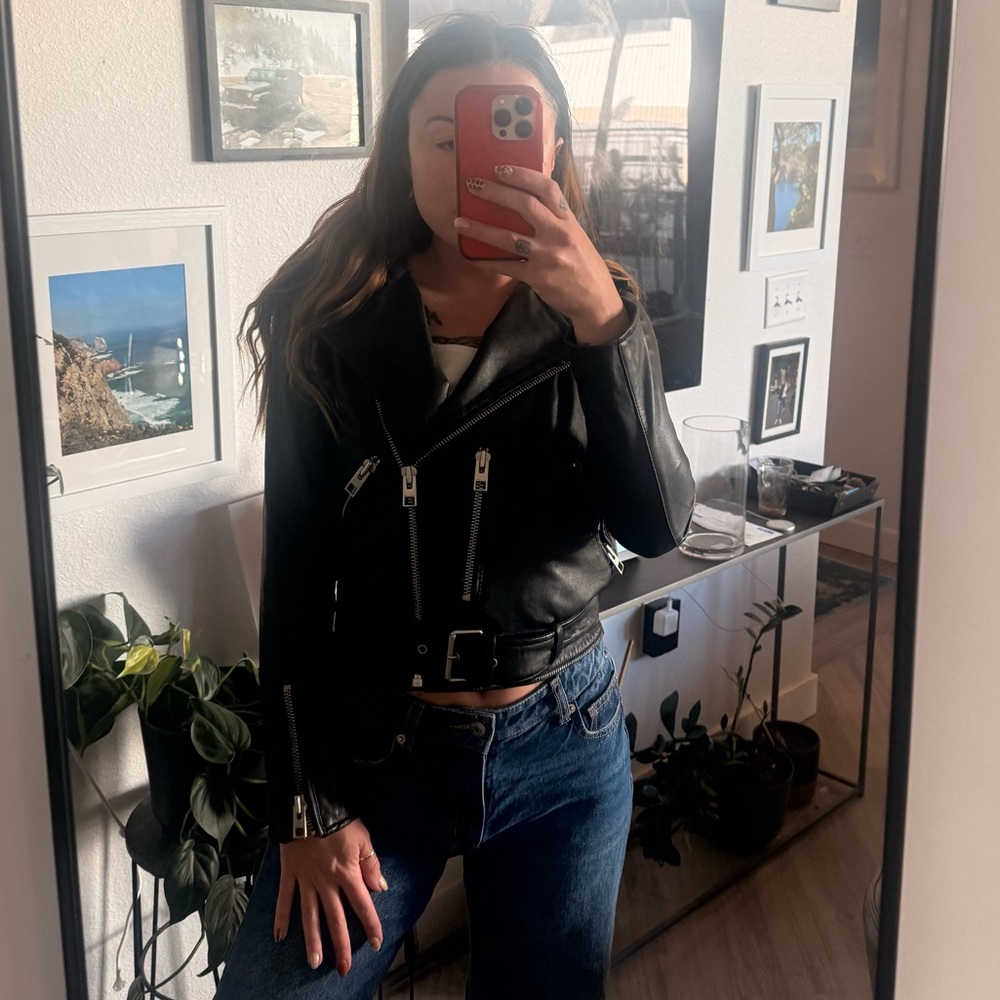 All Saints Classic Black Leather Jacket